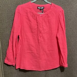 DKNY Vibrant Pink Textured Blouse